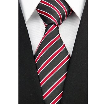 David Prada rood-zwarte stropdas